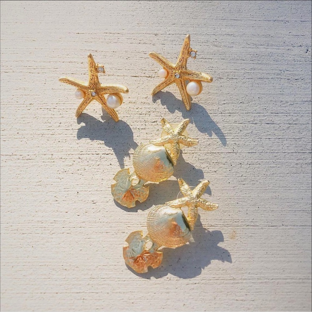 Vintage Shell Earrings - Single pair only